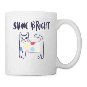 Shine bright boy girl, cute, tee cat, katze - Tasse - Weiß - Rechts