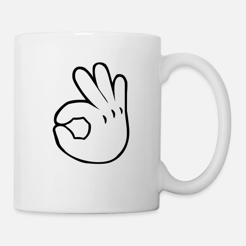 Ok les doigts ok - Mug blanc - blanc