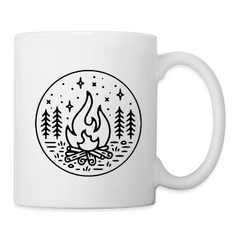 Campfire and star gift idea - Mug - white - Right