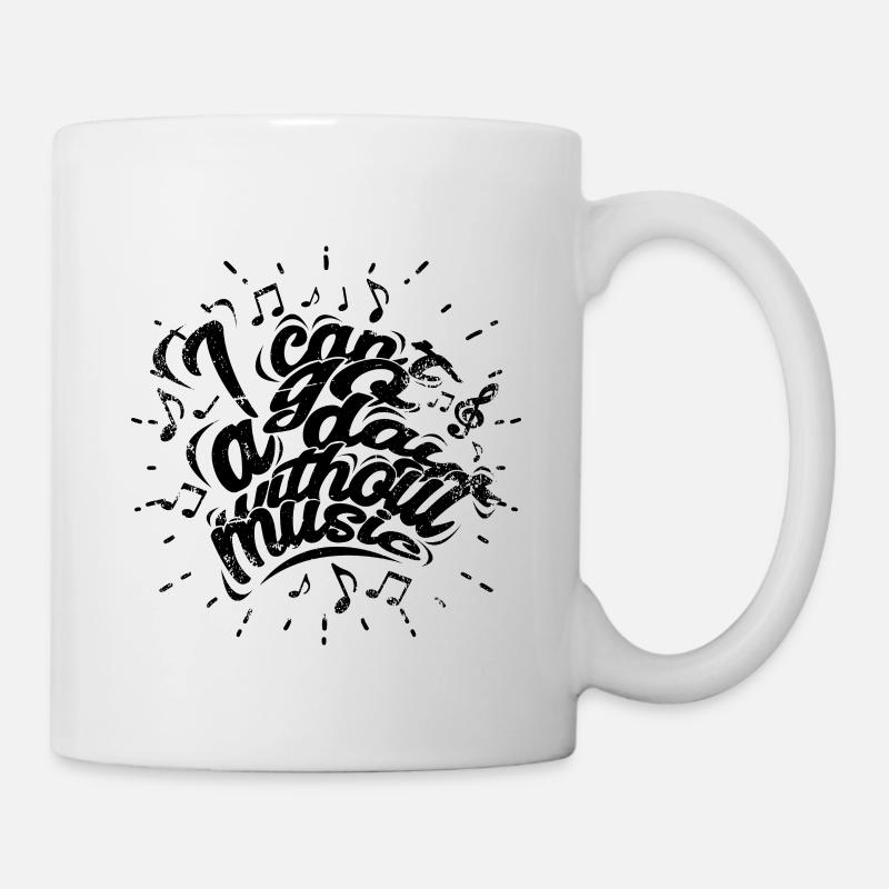 Je ne peux pas passer une journée sans musique - Mug blanc - blanc