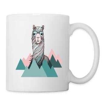 Alpaka Mountains - Lama in den Bergen - Tasse - Weiß - Rechts