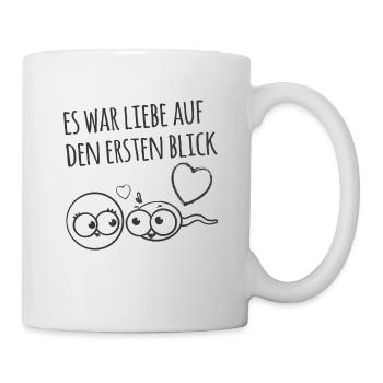 Es war Liebe auf den ersten Blick. T-Shirt, lustig - Tasse - Weiß - Rechts