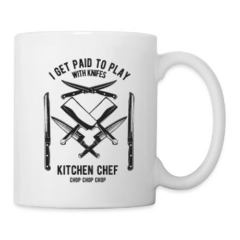 T-shirt de chef, Cook, Beikoch, cadeau, Cook, Mes - Mug blanc - blanc - Droite