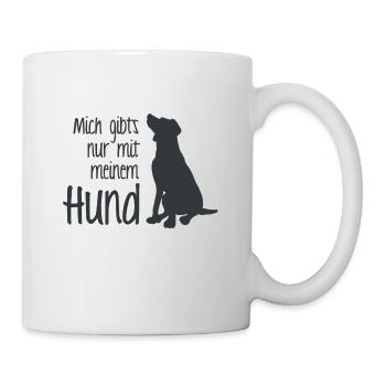 I am only with dog. T-shirt tea funny - Mug - white - Right