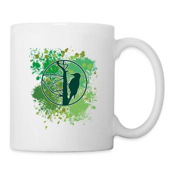 Specht | Woodpecker | Silhouette | Vogel - Tasse - Weiß - Rechts
