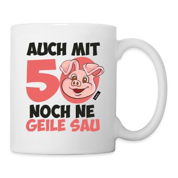 Aussi avec 50 trèfes encore ne Geile 50 ans HARIZ - Mug blanc - blanc - Droite