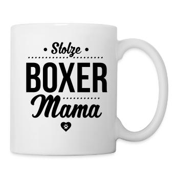 Stolze Boxer Mama Herz - Tasse - Weiß - Rechts