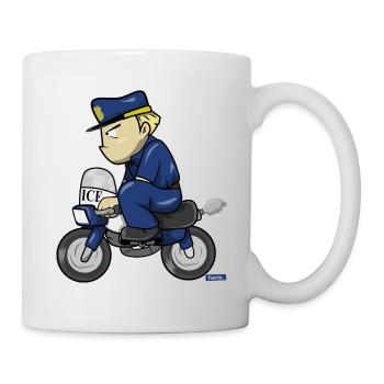 Policier Drôle Moto HARIZ Police Garçon Blague - Mug blanc - blanc - Droite