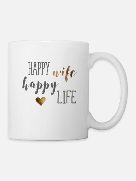 happy_wife - Tasse - Weiß