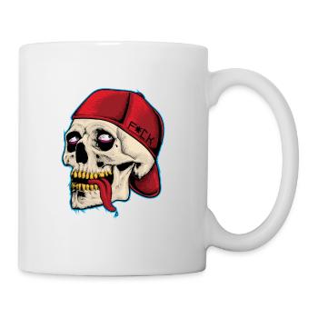 Crâne et os croisés squelette motif cappy osseux - Mug blanc - blanc - Droite