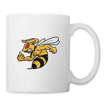 Wasp bees sting middle finger insect motif - Mug - white - Right