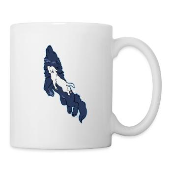 Wolf Fliegen Baby Wolf Zeichnung Motiv - Tasse - Weiß - Rechts
