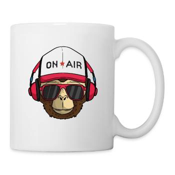 Musique DJ singe musicien Casque OnAir Lunettes de soleil - Mug blanc - blanc - Droite