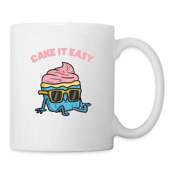 Cake It Easy saying sunglasses pun pastry - Mug - white - Right
