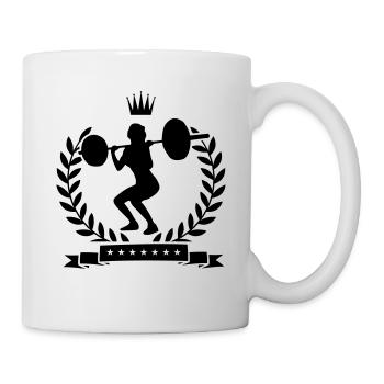 fitness girl lifting - Mug - white - Right