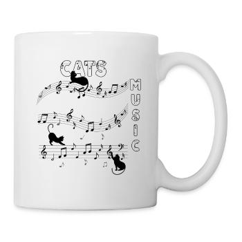 Katzen Musik - Tasse - Weiß - Rechts