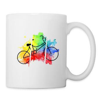 Vélo coloré - Mug blanc - blanc - Droite