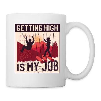 Hochseilgarten Klettern Geschenk witziger Spruch - Tasse - Weiß - Rechts