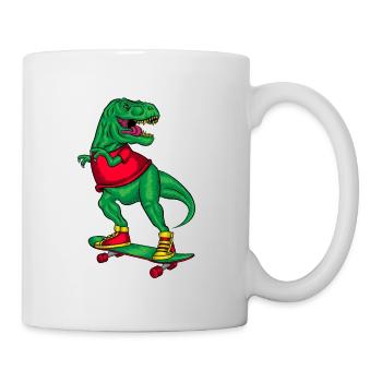 Skater Dino Skatboarder Skateboard Skating Dinosaur - Mug - white - Right
