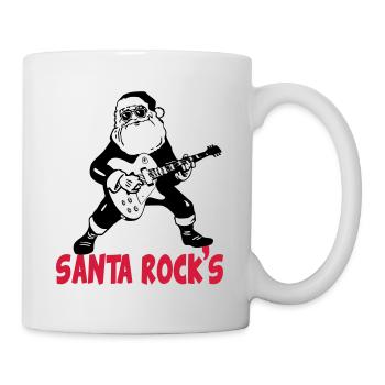 Santa rocks guitar Christmas Music Christmas - Mug - white - Right