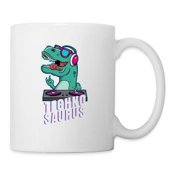 Music DJ T-Rex Musician Headphones On Air Dino - Mug - white - Right