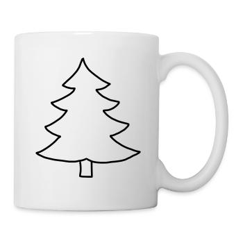Tannenbaum Zeichnung - Tasse - Weiß - Rechts