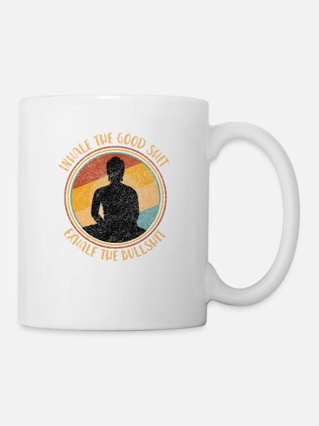 Yoga Meditieren Sport Fitness Meditation Geschenk - Tasse - Weiß