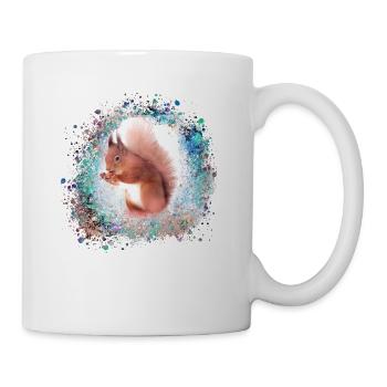 eichhörnchen, braun, malerei, graffiti, hörnchen - Tasse - Weiß - Rechts