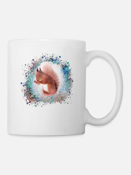 squirrel, brown, painting, graffiti, squirrel - Mug - white