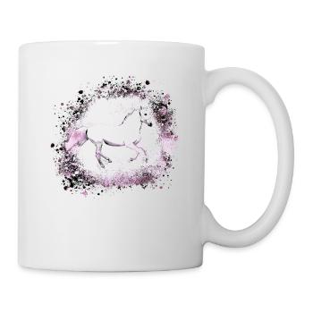 Pferd,schimmel, pink, Graffiti, Malerei, rosa - Tasse - Weiß - Rechts