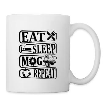 Eat, Sleep, Mog, Repeat, - Unimog - Oldtimer - Mug - white - Right
