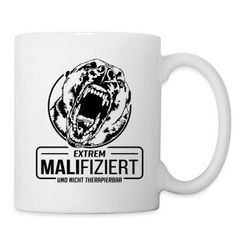 MALIFIZIERT Malinois Hunde Spruch Hund Wilsigns - Tasse - Weiß - Rechts