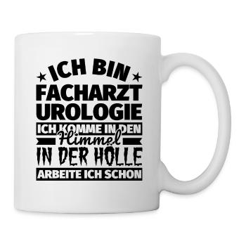 Facharzt Urologie Geschenk lustig Himmel Hölle - Tasse - Weiß - Rechts