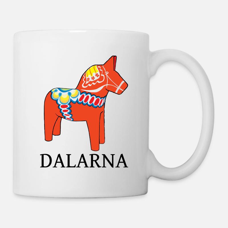 Roter Dalahast - Tasse - Weiß