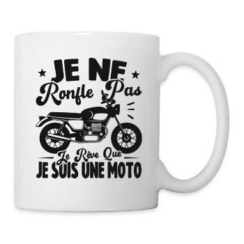 Je Ne Ronfle Pas Je Rêve Que Je Suis Une Moto - Mug blanc - blanc - Droite