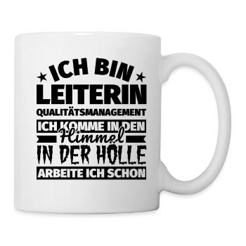 Leiterin Qualitätsmanagement Geschenk lustig Himme - Tasse - Weiß - Rechts