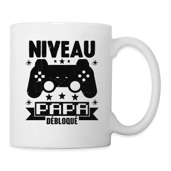 Niveau Papa Débloqué Annonce Grossesse Cadeau - Mug blanc - blanc - Droite