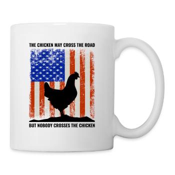 4. Juli Amerikanische Flagge USA Chicken Lover Farmer - Tasse - Weiß - Rechts