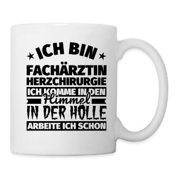 Fachärztin Herzchirurgie Geschenk lustig Himmel Hö - Tasse - Weiß - Rechts