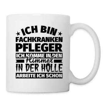 Fachkrankenpfleger Onkologie Geschenk lustig Himme - Tasse - Weiß - Rechts