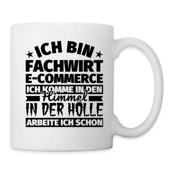 Fachwirt E-Commerce Geschenk lustig Himmel Hölle - Tasse - Weiß - Rechts