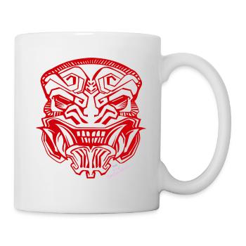 Masque rouge - Mug blanc - blanc - Droite