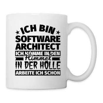 Software Architect Geschenk lustig Himmel Hölle - Tasse - Weiß - Rechts