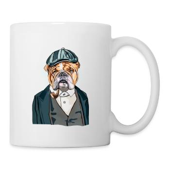 bulldog anglais qui fume - Mug blanc - blanc - Droite