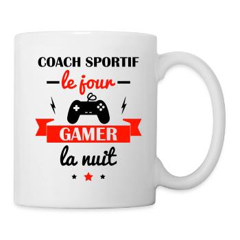coach sportif et gamer,cadeau pour coach sportif - Mug blanc - blanc - Droite