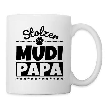 Mudi lustig Herrchen Hund - Tasse - Weiß - Rechts