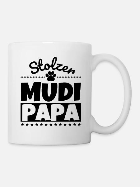 Mudi lustig Herrchen Hund - Tasse - Weiß