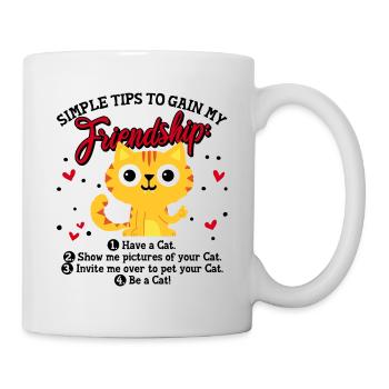 Chat Drôle Dire Chats Dictons Amitié - Mug blanc - blanc - Droite