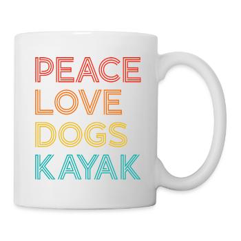 Peace Love Dogs Kayak Canoe Kayaking Rower Rowing - Tasse - Weiß - Rechts