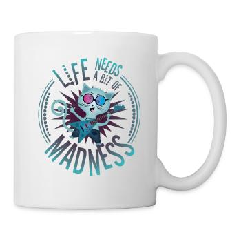 Life Needs a Bit Of Madness - Citation avec Chat - Mug blanc - blanc - Droite